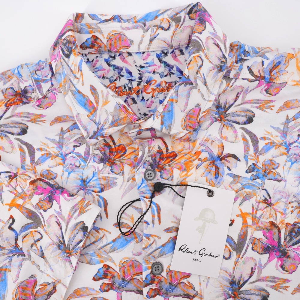NEW Robert Graham Osric Floral Classic Fit Shirt Short Sleeve Mens Large $188